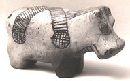Figurine of hippopotamus, Faience