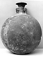 Lentoid Bottle ("New Year's Bottle") with the name of Padi..., the draftsman of the Divine Adoratrice, with names of others including Wahibrenebpehty, Faience