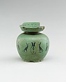 Aryballos with the name Wahibre, probably in this instance refering to Apries, Faience