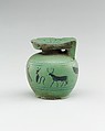 Aryballos with the name Wahibre, probably in this instance refering to Apries, Faience