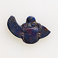 Amulet of winged scarab with falcon head, Glass