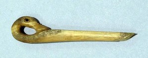 Cosmetic handle, duck head, Bone