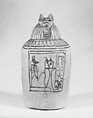 Canopic Jar with Head of Duamutef, Faience