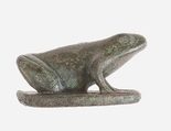 Frog on a lotus pad, perhaps a weight, Bronze or copper alloy