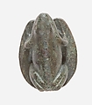 Frog on a lotus pad, perhaps a weight, Bronze or copper alloy