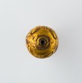 Hollow spherical bead with the Names of  Ramesses II and Queen Isetnefret, Gold
