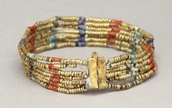 Beaded Armlet, Gold, carnelian, lapis lazuli, blue and green glass, faience on bronze or copper wire