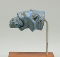Handle Depicting a Lion Subduing a Nubian, Egyptian blue, gold