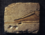 Relief with a royal foot, Limestone, paint (mostly modern)