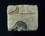 Relief with head and foot, Limestone, paint (mostly modern)
