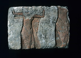 Relief fragment with a male figure, Limestone, paint (mostly modern)