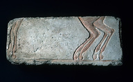 Relief horses' legs, Limestone, paint (mostly modern)