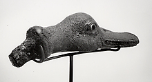 Duck's head with tenon attachment, Bronze or copper alloy