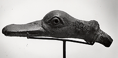 Duck's head with tenon attachment, Bronze or copper alloy