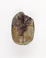 Scarab with Scrolls and Hieroglyphs, Green glazed steatite