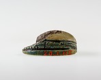 Scarab with Scrolls and Hieroglyphs, Green glazed steatite