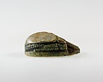 Scarab with Scrolls and Hieroglyphs, Green glazed steatite