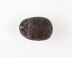 Scarab Incised with Hieroglyphs and Geometric Motif, Blue faience
