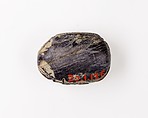 Scarab Decorated with Scrolls, Steatite, traces of blue glaze