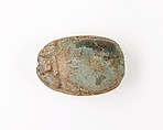 Scarab Inscribed with Hieroglyphs, Green glazed steatite