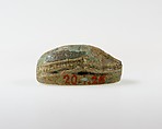 Scarab Inscribed with Hieroglyphs, Green glazed steatite