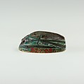 Scarab with Lion and Uraeus, Green glazed steatite