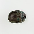 Scarab with Lion and Uraeus, Green glazed steatite