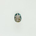 Scarab Inscribed with a Blessing Related to Re, Green glazed steatite