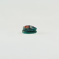 Scarab Inscribed with a Blessing Related to Re, Green glazed steatite
