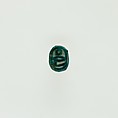 Scarab Inscribed with a Blessing Related to Re, Green glazed steatite