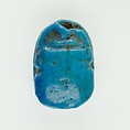 Scarab Inscribed with a Blessing Related to Re, Bright blue faience