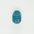 Scarab Inscribed with a Blessing Related to Re, Bright blue faience