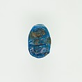 Scarab Inscribed with a Blessing Related to Re, Bright blue faience
