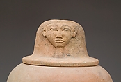 Canopic Jar with an Image Representing the Hieroglyph for Face, Pottery, paint