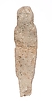 Standing female figurine with long thin wig and missing legs, Pottery