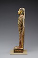 Funerary Statuette naming Teshnefer, Wood, gesso, paint, gilding