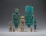 Monkey and Man Playing Instruments, Faience