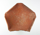 Dish with a folded rim, Pottery, hematite wash