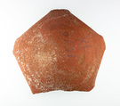 Dish with a folded rim, Pottery, hematite wash