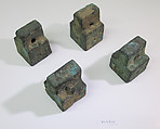 4 shrine support elements, Cupreous metal