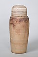 Canopic jar lid, Travertine (Egyptian alabaster)
