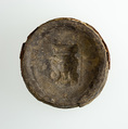 Metal mold illustrating Hathor head, Lead