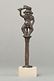 Bes on a column holding a knife, Cupreous metal