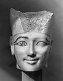 Head of an Osiride Statue of Hatshepsut, Limestone, paint