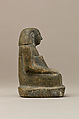 Offering table with statuette of Sehetepib, Limestone table; greywacke statuette