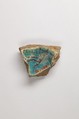 Vase fragment, Blue faience