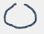 Ring beads on original string, Blue faience