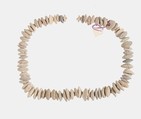 Necklace of white lenticular beads, White faience, pottery (?)