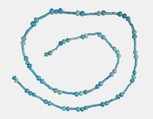 String of blue faience ball and cylinder beads, Blue faience