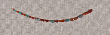 String of carnelian, beryl and steatite drop beads, Carnelian, beryl, steatite